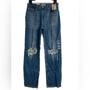 Levi's Women's Mid-Rise Low Pro Straight Leg Blue Jeans Size 28